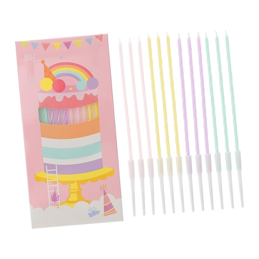 Birthday Party Candles Cake Toppers in Rainbow Colors Celebration Accessories